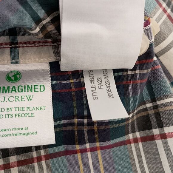 J.Crew Shirt Mens Plaid Classic Fit Short Sleeves Pocket BJ734 Cotton NWT - Picture 7 of 10